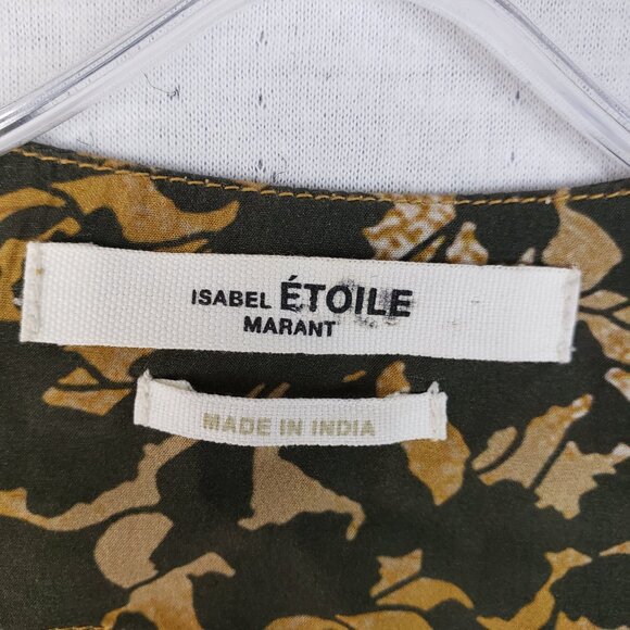 ISABEL MARANT Amirya Floral Top Blouse Bronze Balloon Sleeves size 38 / M - Picture 5 of 15